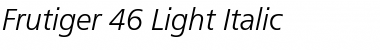 Frutiger 45 Light Italic Font