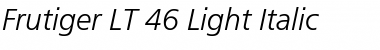 Frutiger LT 45 Light Italic Font