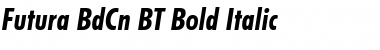 Futura BdCn BT Bold Italic Font