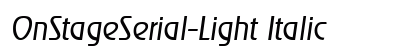 OnStageSerial-Light Italic preview