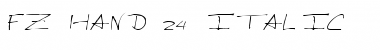 FZ HAND 24 ITALIC Font