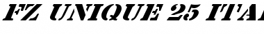 FZ UNIQUE 25 ITALIC Font