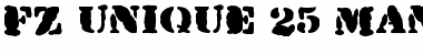 FZ UNIQUE 25 MANGLED Font