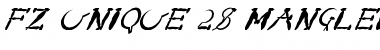 FZ UNIQUE 28 MANGLED ITALIC Normal Font