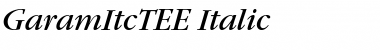 GaramItcTEE Italic Italic Font