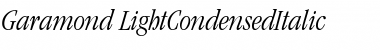 Garamond LightCondensedItalic Font Garamond LightCondensedItalic Font
