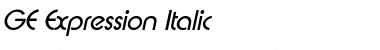 GE Expression Italic Font