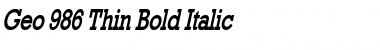 Geo 986 Thin Bold Italic Font