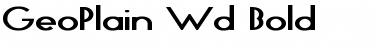 GeoPlain Wd Bold Font