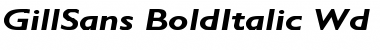 GillSans-BoldItalic Wd Regular Font