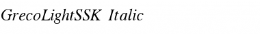 GrecoLightSSK Italic Font