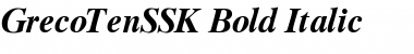 GrecoTenSSK Bold Italic Font