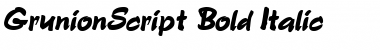 GrunionScript Bold Italic Font