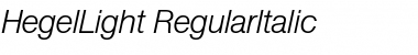HegelLight RegularItalic Font