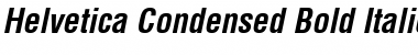 Helvetica Condensed Bold Italic Font