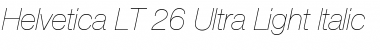 HelveticaNeue LT 25 UltLight Italic Font