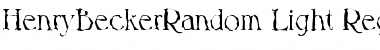 HenryBeckerRandom-Light Regular Font