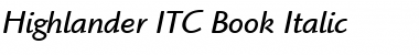 Highlander ITC Book Italic Font