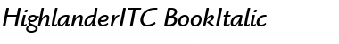 HighlanderITC-Book BookItalic Font