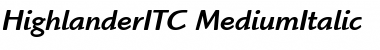 HighlanderITC-Medium Font