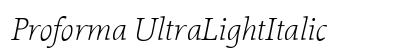 Proforma UltraLightItalic Preview