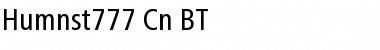 Humnst777 Cn BT Font