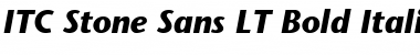 StoneSans LT Bold Italic Font