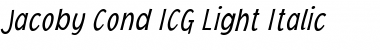 Jacoby Cond ICG Light Italic Font