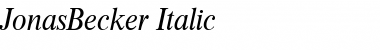 JonasBecker Italic Font