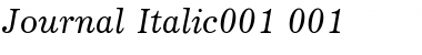 Journal Italic Font