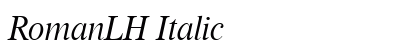 RomanLH Italic Preview
