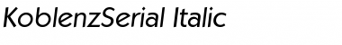 KoblenzSerial Italic Font KoblenzSerial Italic Font