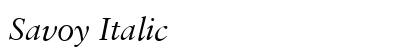 Savoy Italic Preview