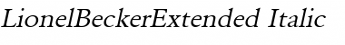 LionelBeckerExtended Italic Font