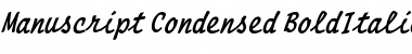 Manuscript Condensed BoldItalic Font