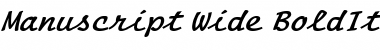 Manuscript Wide BoldItalic Font