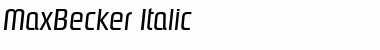 MaxBecker Italic Font MaxBecker Italic Font
