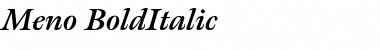 Meno ItalicBold Font