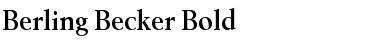 Berling Becker Bold Font