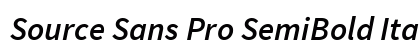 Source Sans Pro SemiBold Italic Preview