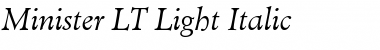 Minister LT Light Italic Font