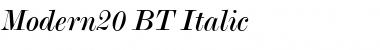 Modern20 BT Italic Font