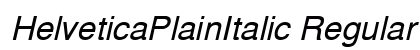 HelveticaPlainItalic Regular preview