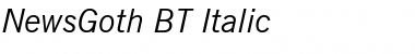 NewsGoth BT Italic Font