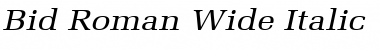 Bid Roman Wide Italic Font