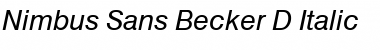 Nimbus Sans Becker D Italic Font
