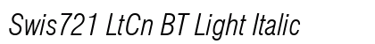 Swis721 LtCn BT Light Italic preview