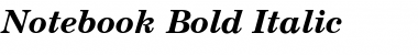 Notebook Bold Italic Font