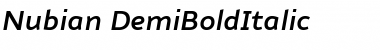 Nubian-DemiBoldItalic Medium Italic Font
