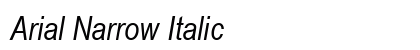 Arial Narrow Italic Font Arial Narrow Italic Font Preview